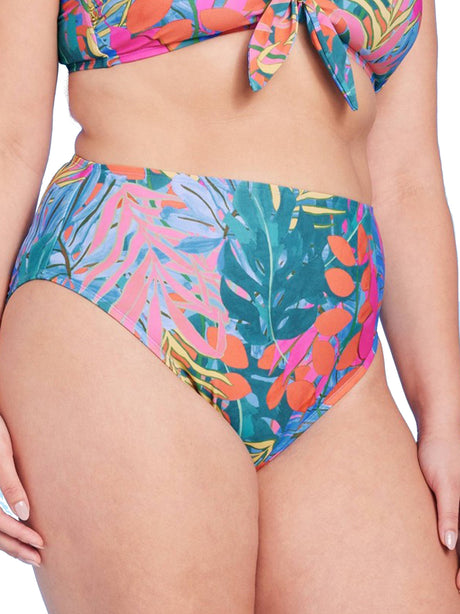 Image for Women's Tropical Print High Coverage Bikini Bottom,Multi