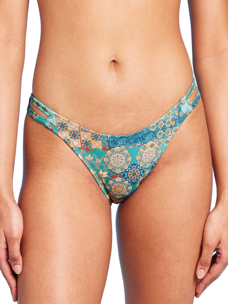 Image for Women's Double Side Tab Graphic Printed Bikini Bottom,Multi