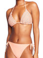 Image for Women's Crochet Triangle Bikini Top,Peach