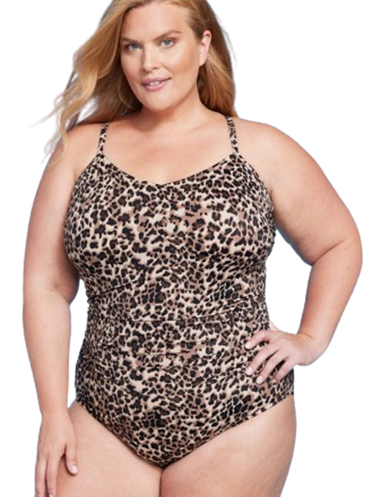 Image for Women's Ring Back Leopard Printed One Piece Swimsuit,Multi 