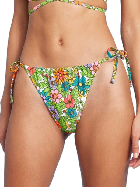 Image for Women's ADjustable Side-Tie Floral Printed Bikini Bottom,Multi
