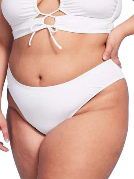 Image for Women's Plain Solid Bikini Bottom,White 