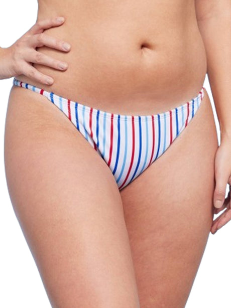 Image for Women's Striped Low Rise Bikini Bottom,Multi