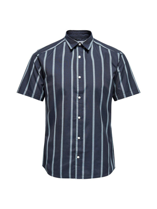 Image for Men's Striped Dress Shirt,Navy