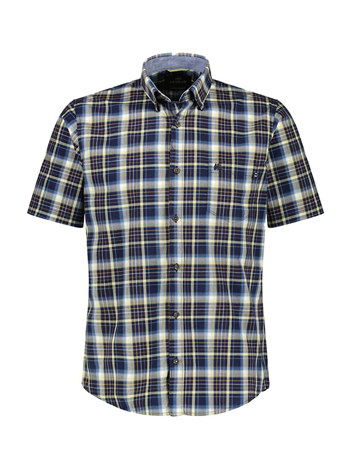 Image for Men's Plaid Dress Shirt,Navy