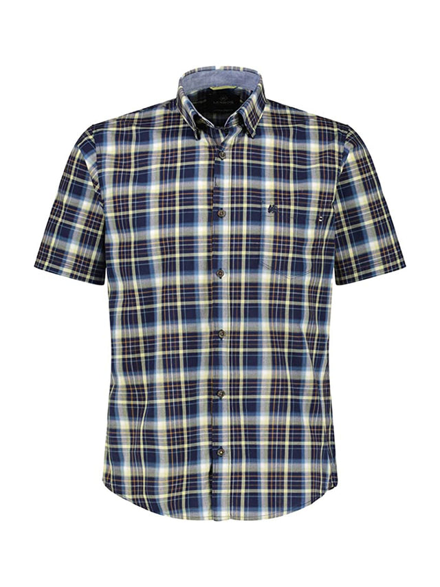 Image for Men's Plaid Dress Shirt,Navy