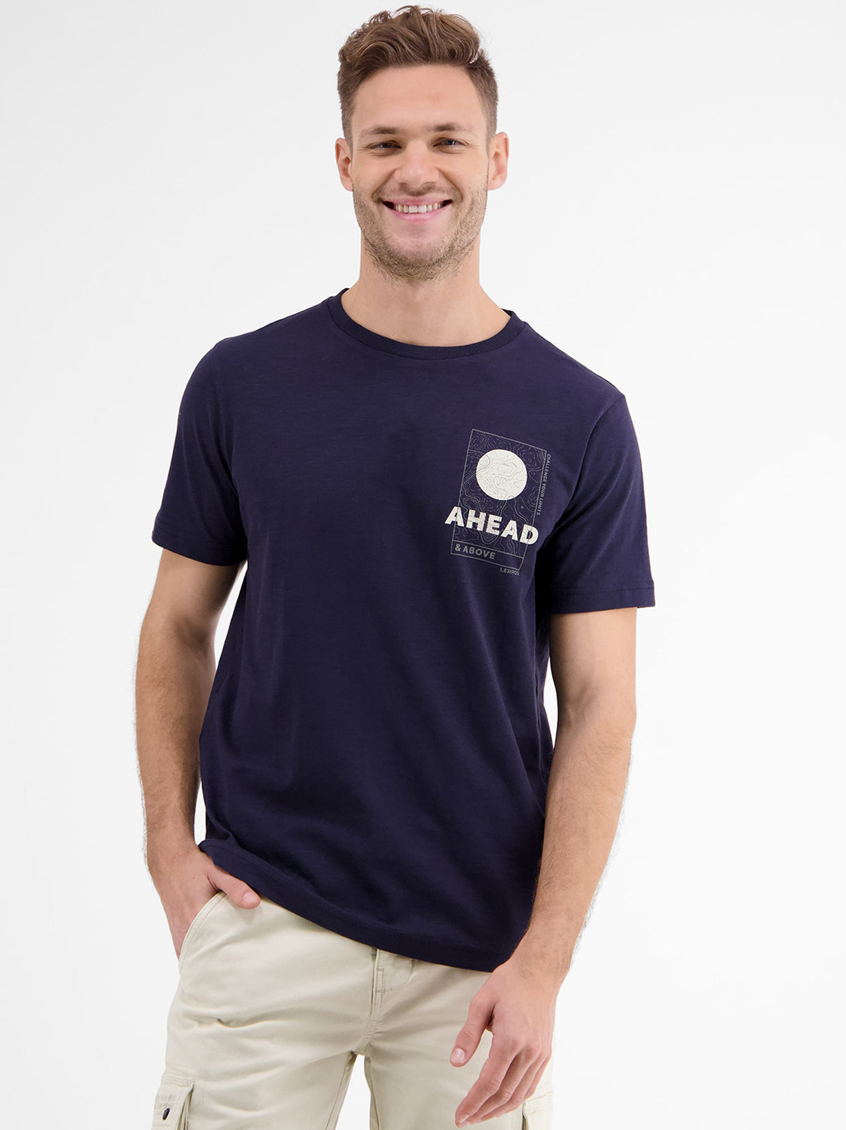 Image for Men's Graphic Printed T-Shirt,Navy Blue