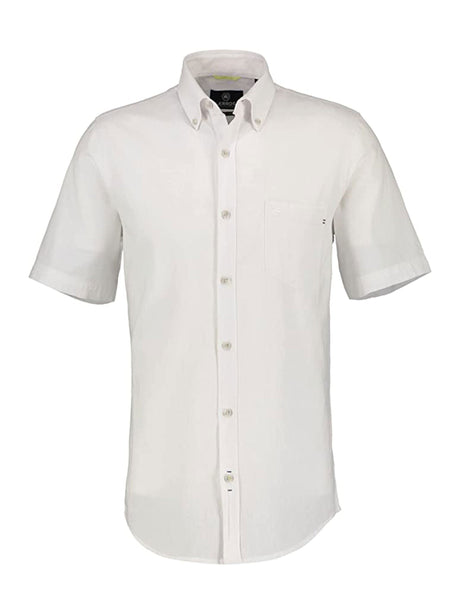 Image for Men's Brand Logo Embroidered Linen Dress Shirt,White