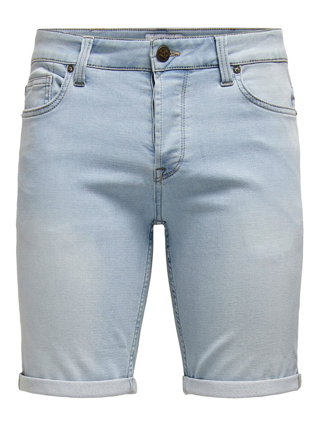 Image for Men's Washed Denim Short,Light Blue