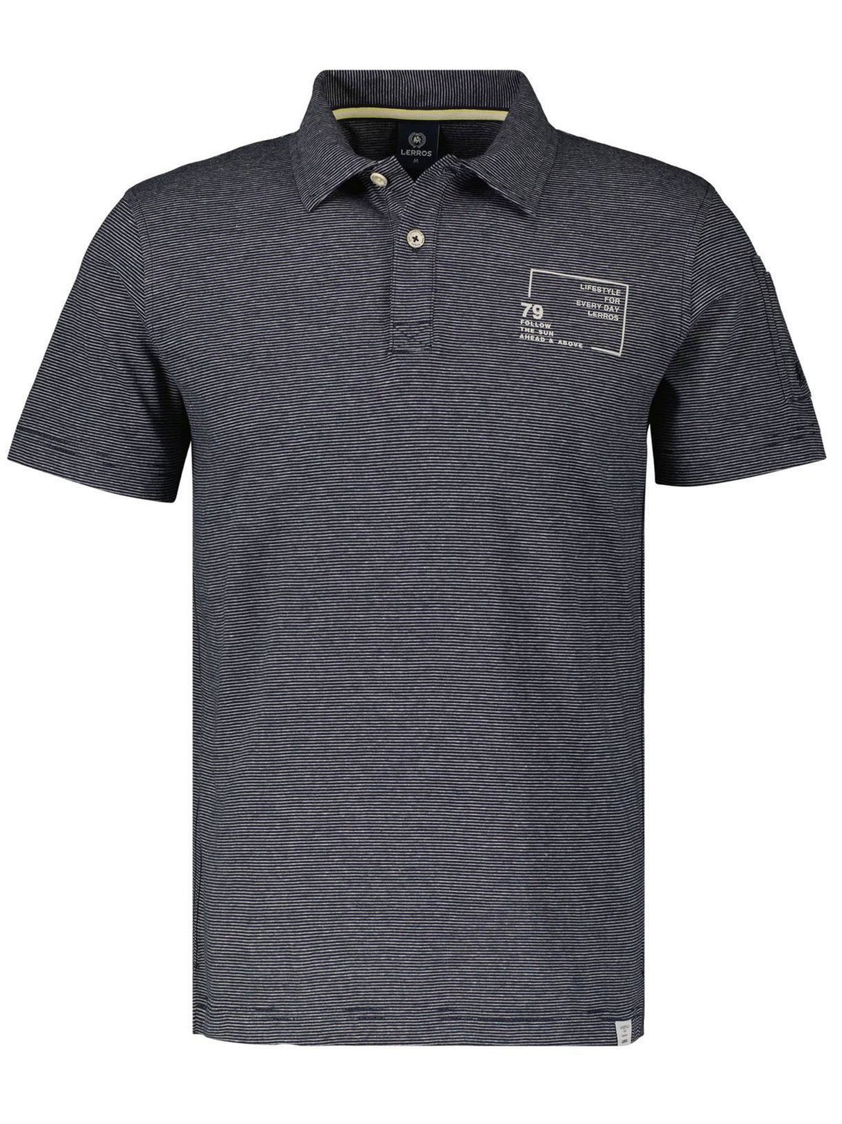 Image for Men's Striped Polo Shirt,Dark Grey