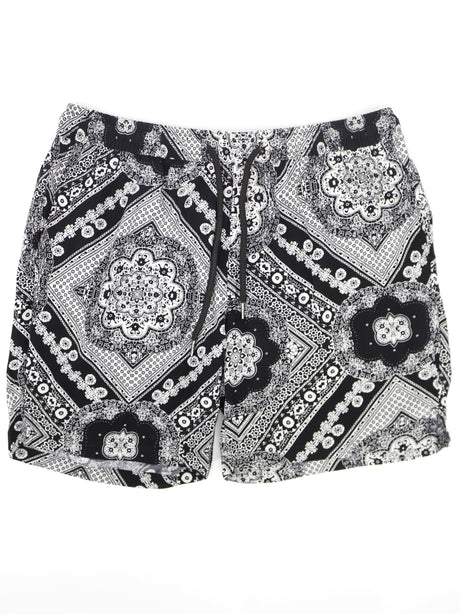 Image for Men's Printed Short,Black/White