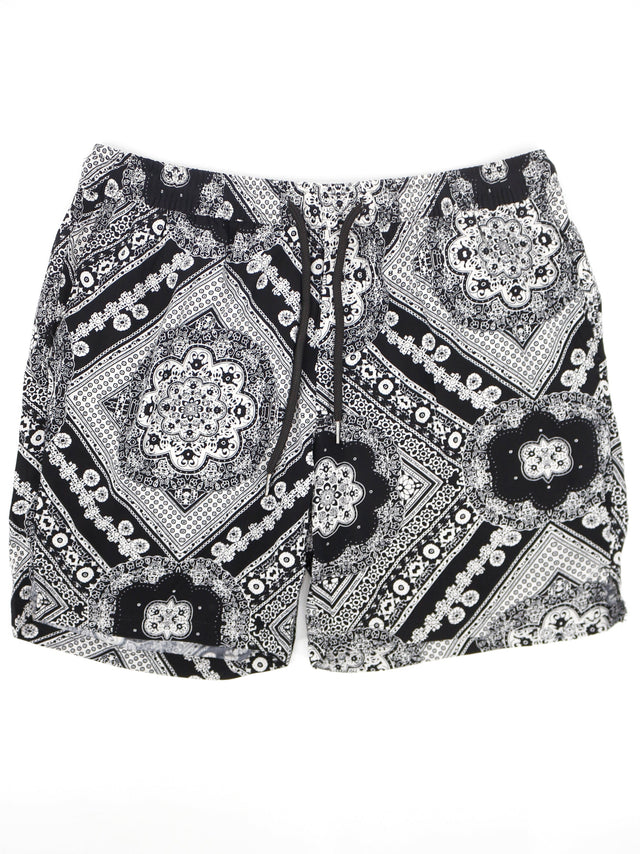 Image for Men's Printed Short,Black/White