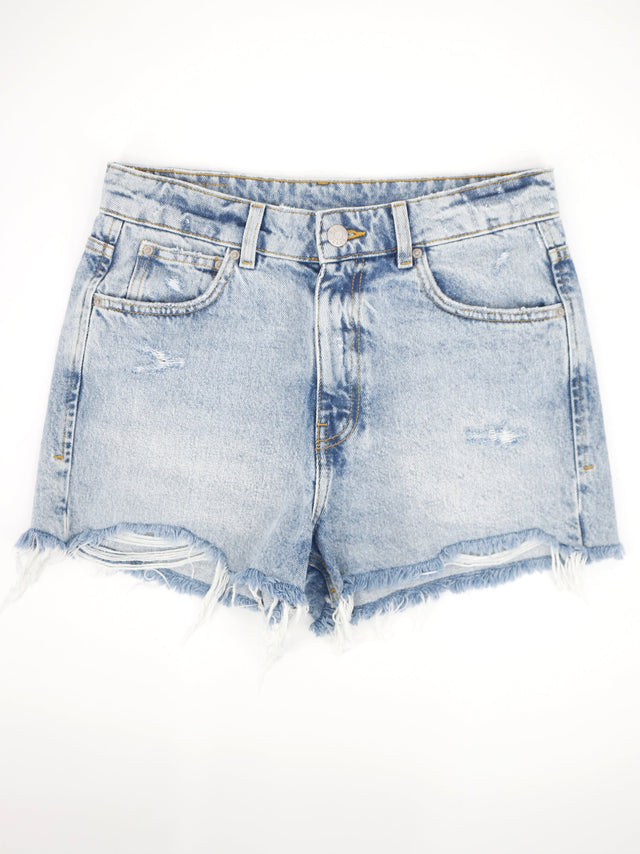 Image for Women's Ripped Washed Denim Short,Light Blue