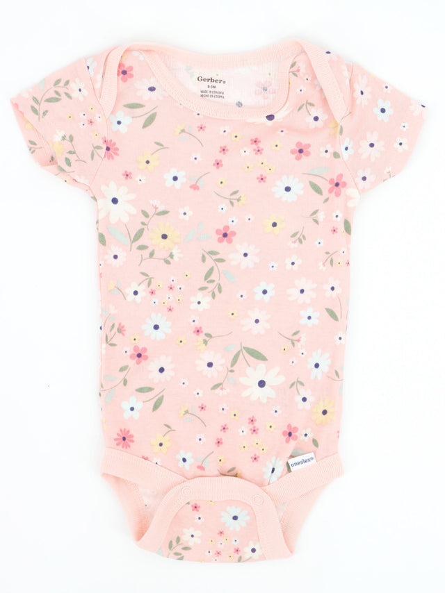 Image for Kid's Girl Floral Printed Bodysuit,Light Pink