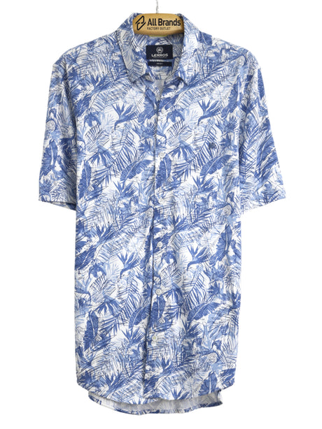 Image for Men's Tropical Printed Chemise,Blue