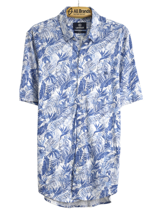 Image for Men's Tropical Printed Chemise,Blue