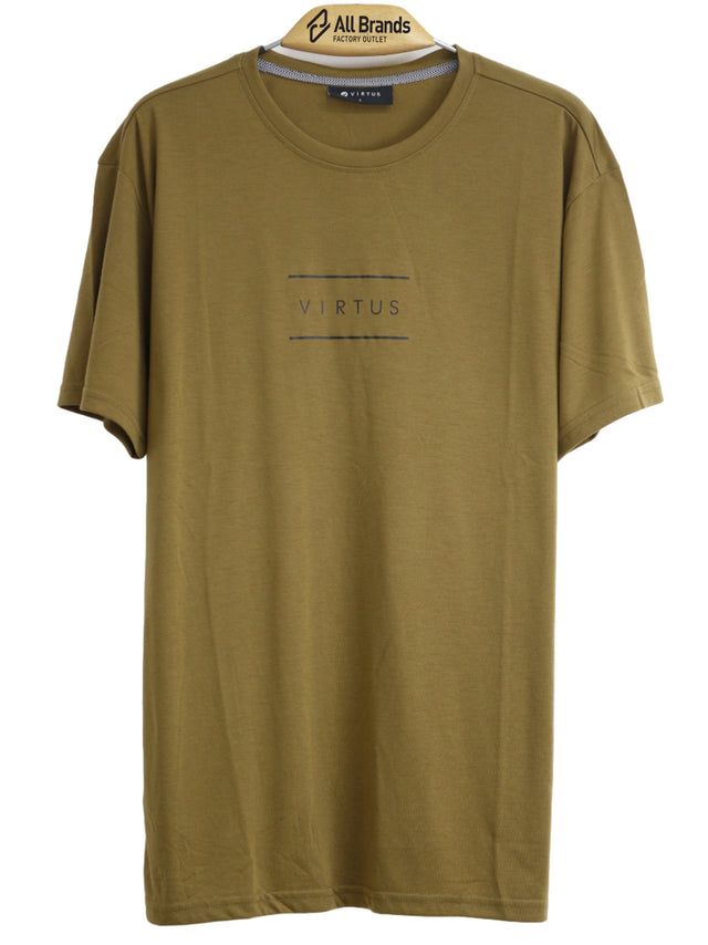 Image for Men's Brand Logo Printed T-Shirt,Olive