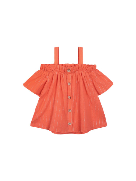 Image for Kid's Girl Textured Challis Top,Coral