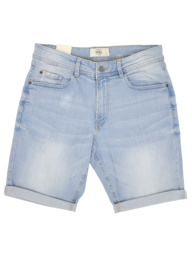 Image for Men's Washed Denim Short,Light Blue