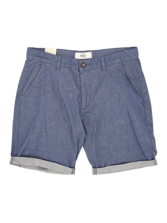 Image for Men's Plain Solid Denim Short,Blue