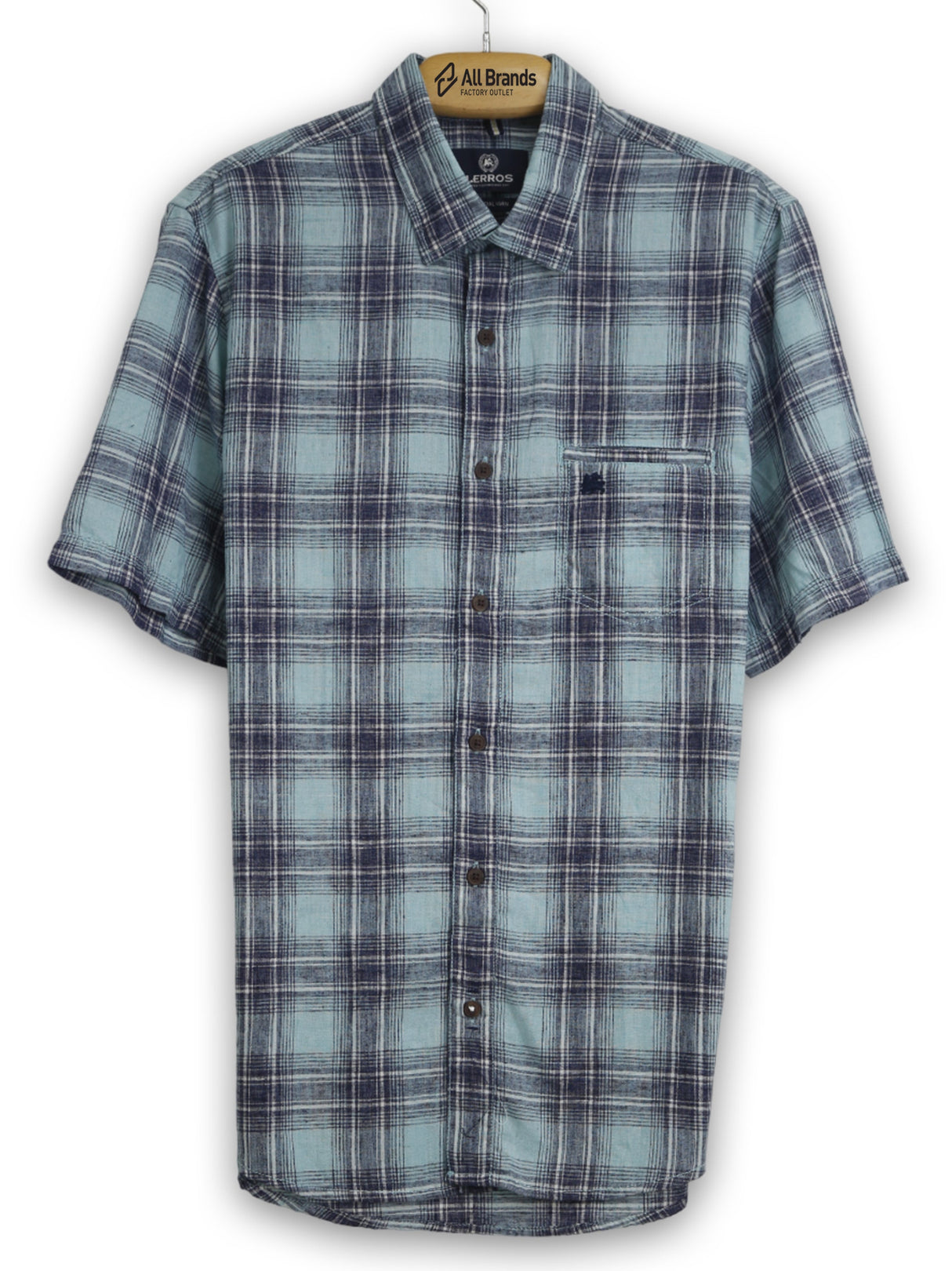 Image for Men's Plaid Chemise,Light Blue