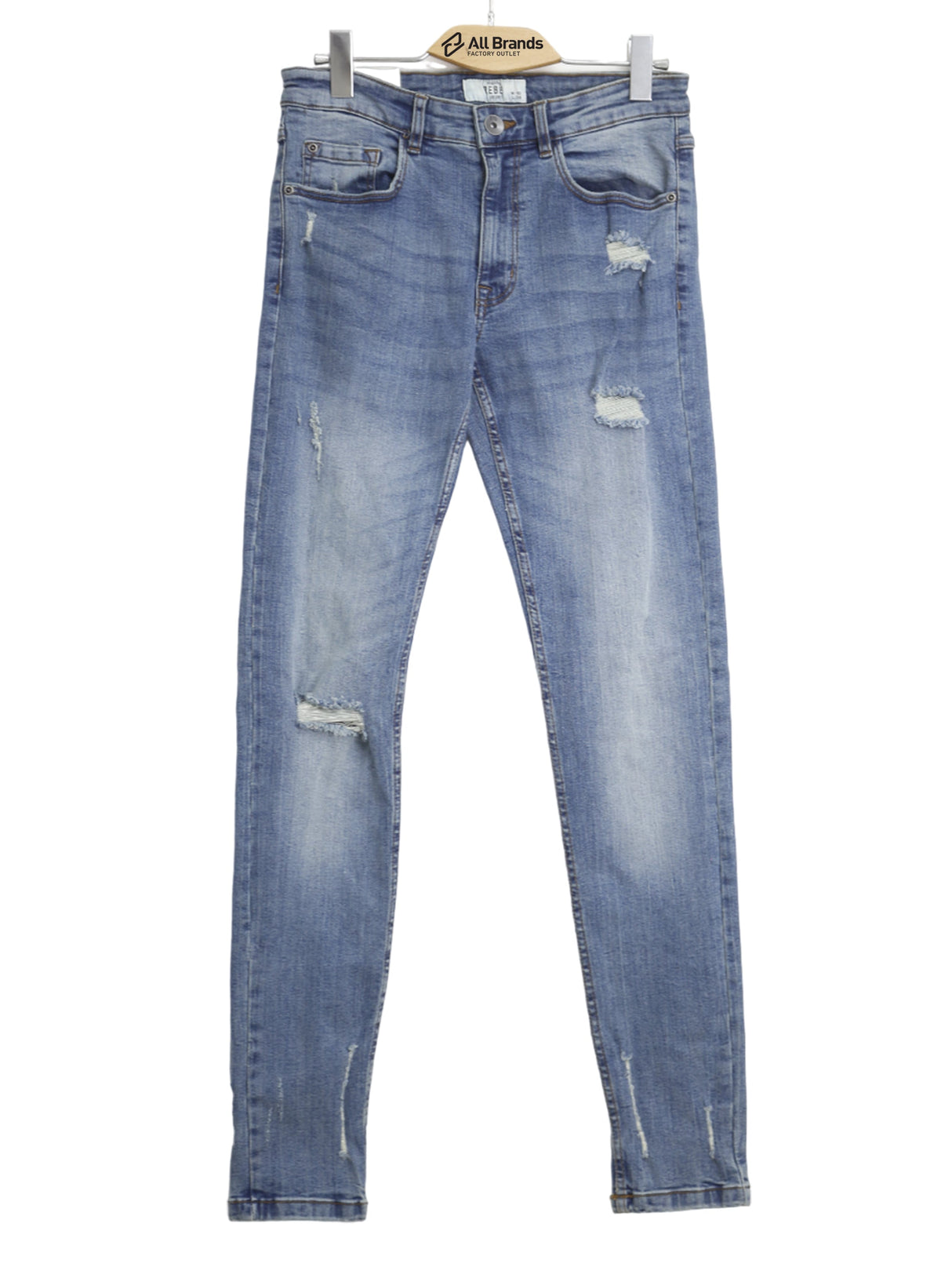 Image for Men's Ripped Washed Jeans,Light Blue