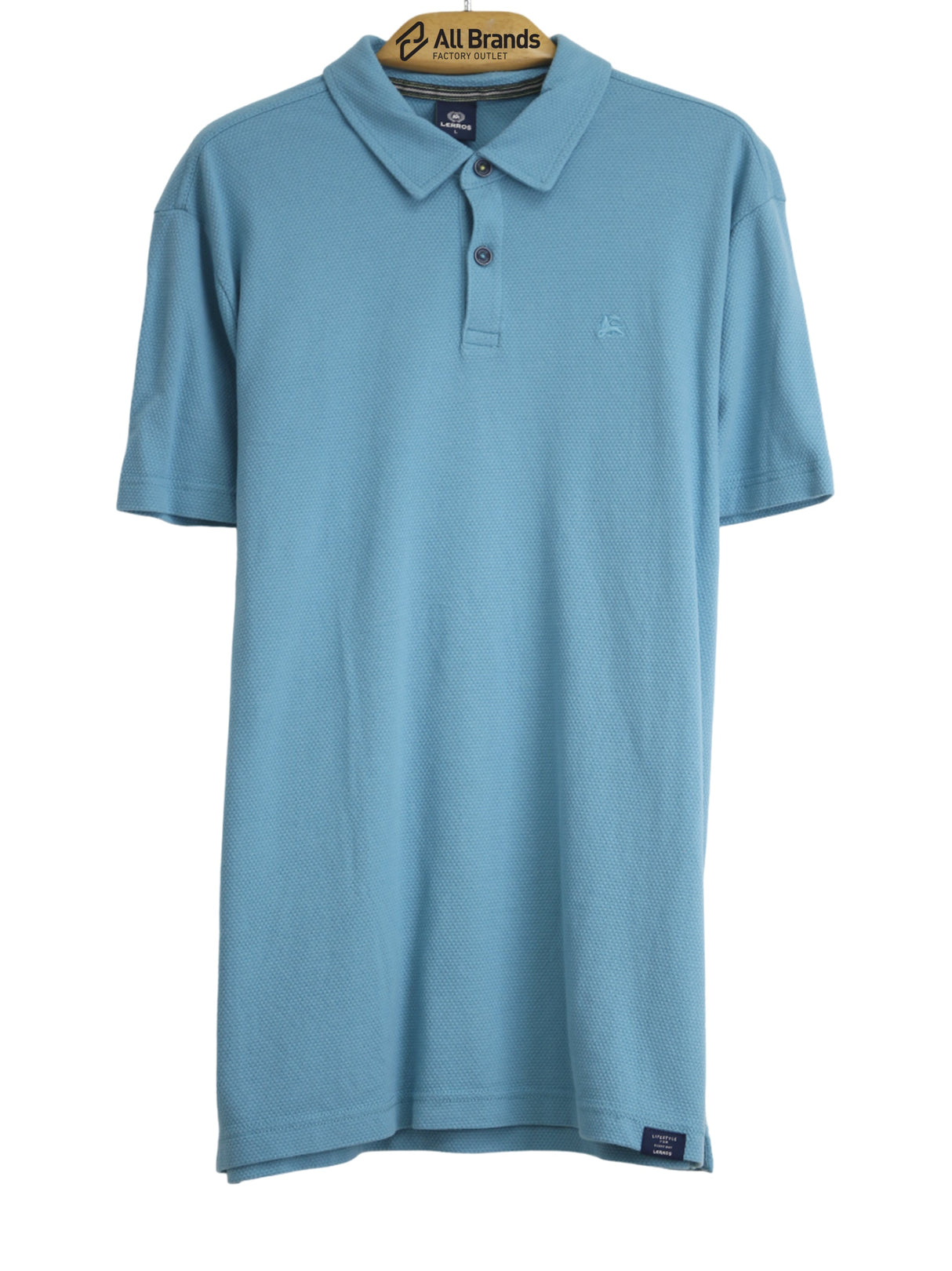 Image for Men's Textured Polo Shirt,Light Blue