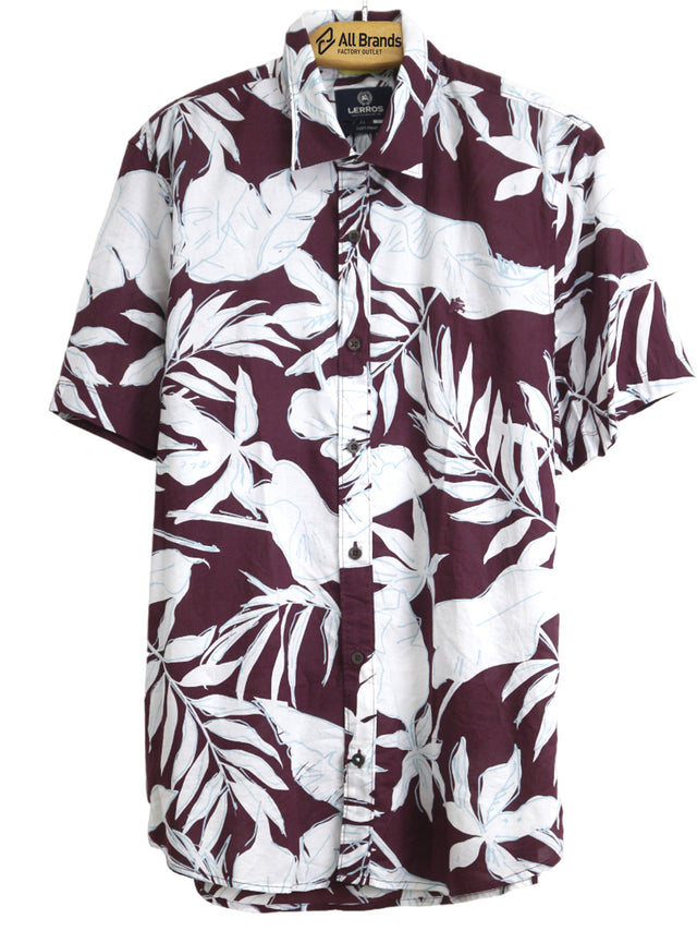 Image for Men's Floral Printed Chemise,Wine/White