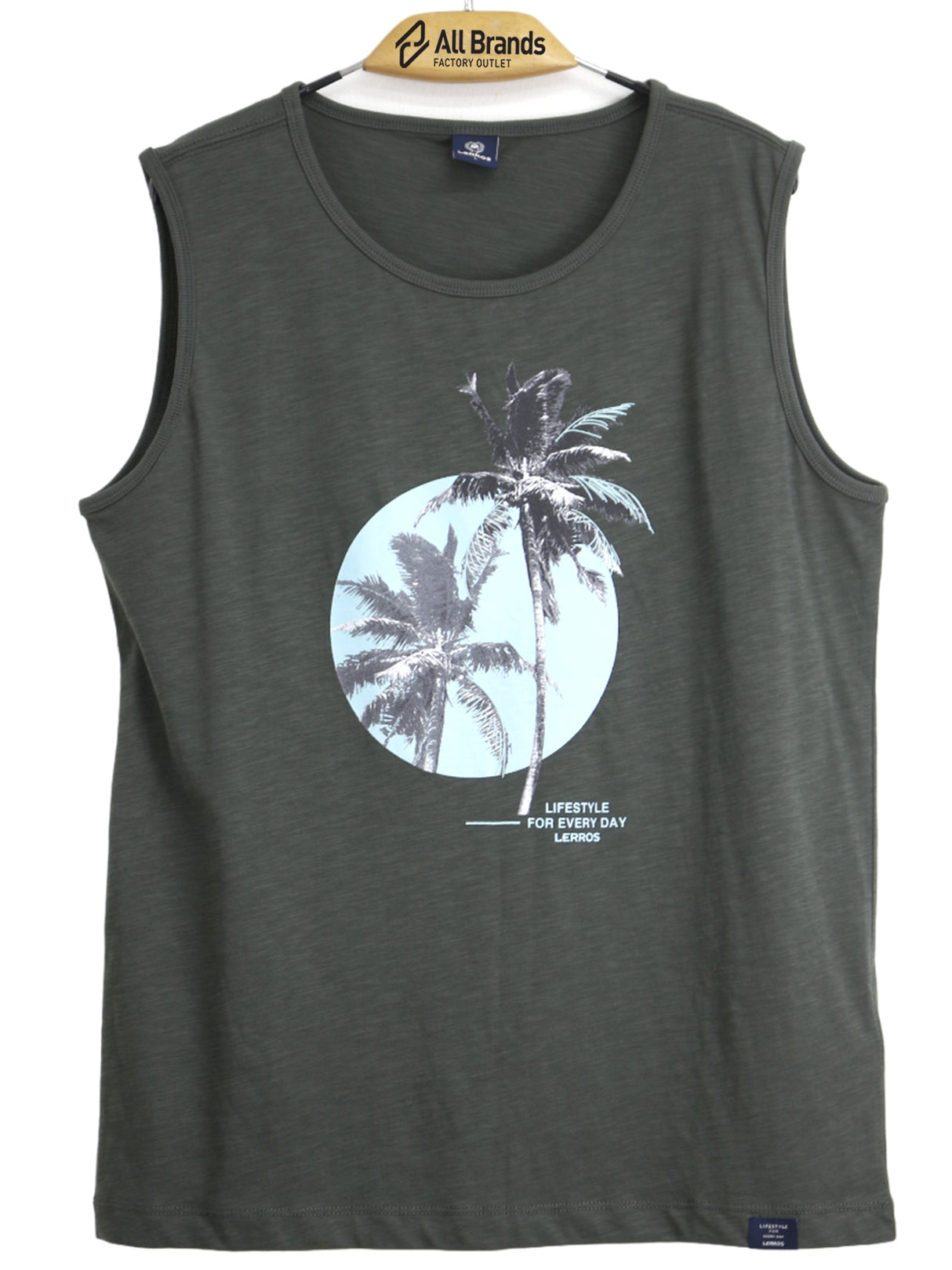 Image for Men's Graphic Printed Tank Top,Dark Green