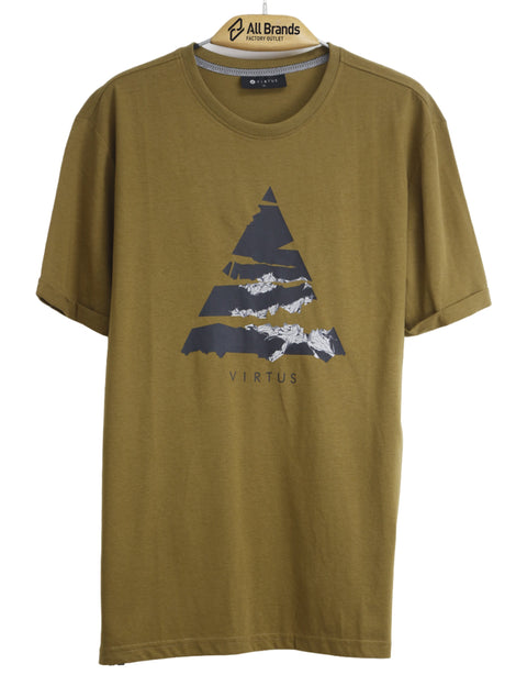 Image for Men's Graphic Printed T-Shirt,Olive