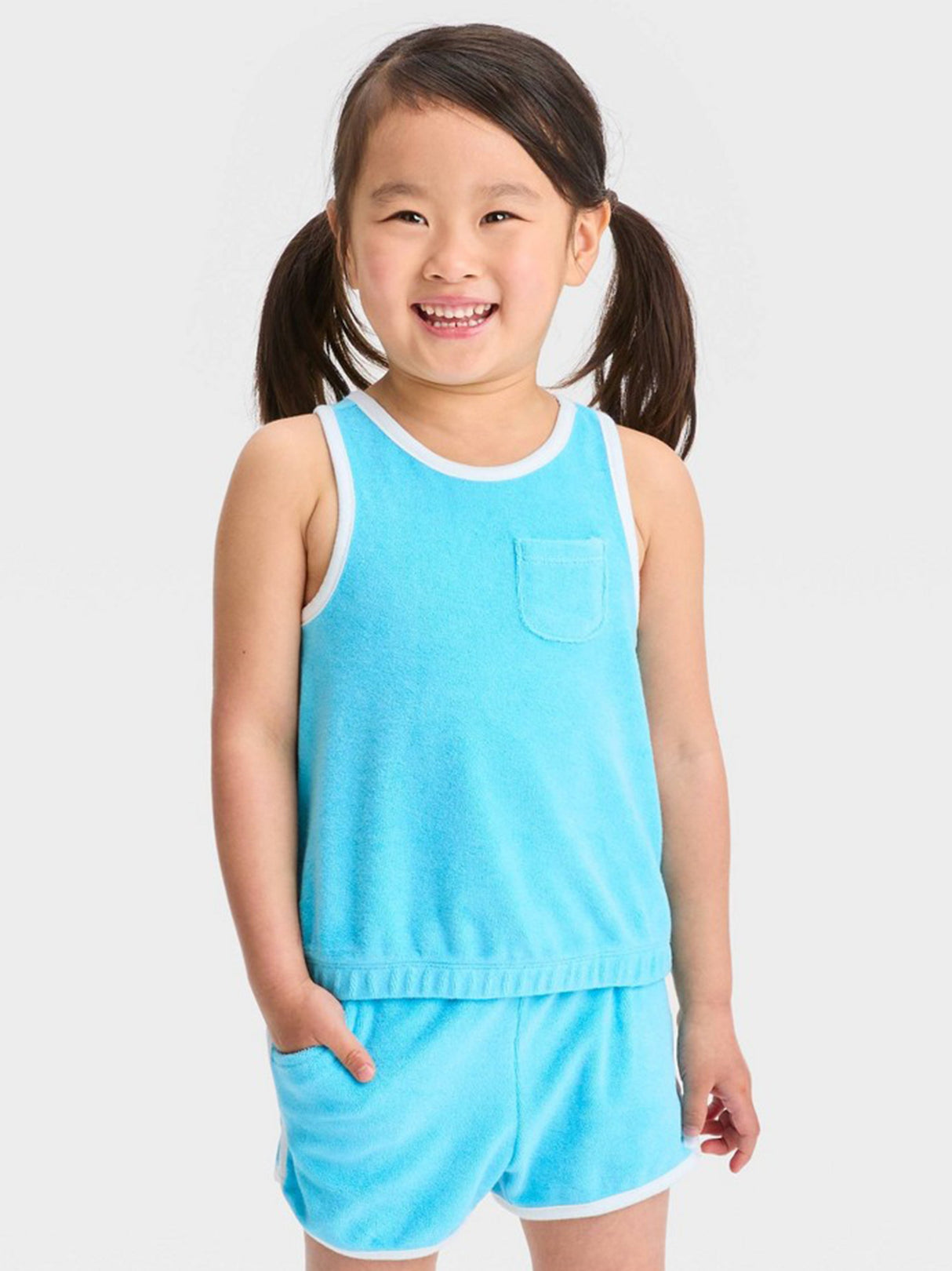 Image for Kid's Girl Pocket Side Tank Top,Light Blue