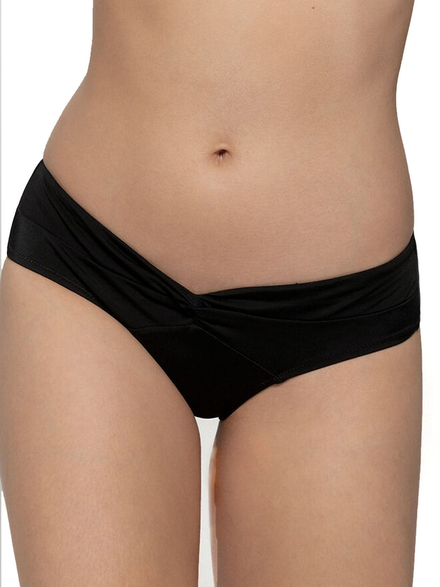 Image for Women's Plain Solid Bikini Bottom,Black