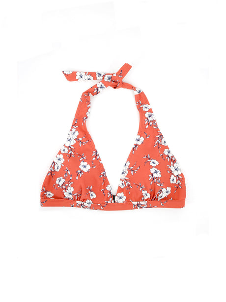 Image for Women's Floral Printed Bikini Top,Coral