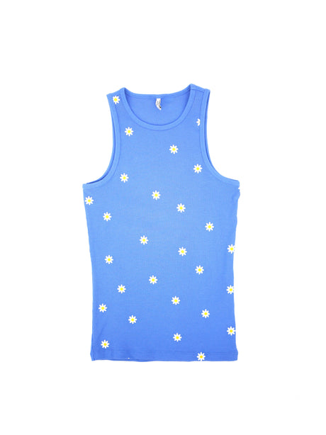 Image for Women's Daisy Printed Tank Top,Blue