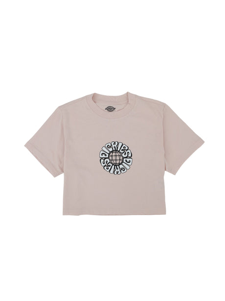 Image for Women's Graphic Printed Cropped T-Shirt,Light Pink