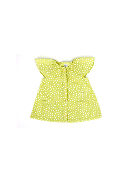 Image for Kids Girl Polka Dots Button Top,Light Green