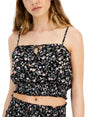 Image for Women's Floral Printed Crop Top,Black