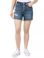 Image for Women's Ripped Washed Denim Short,Blue