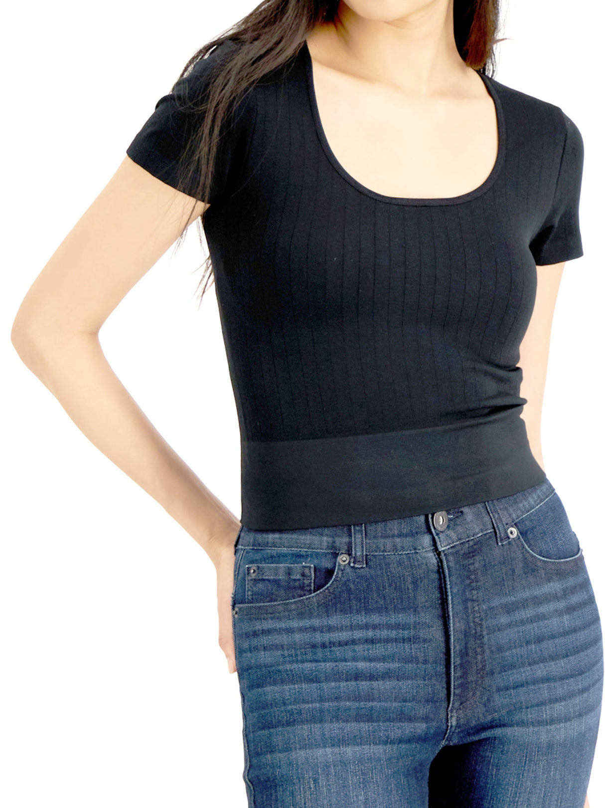 Image for Women's Ribbed Top,Black