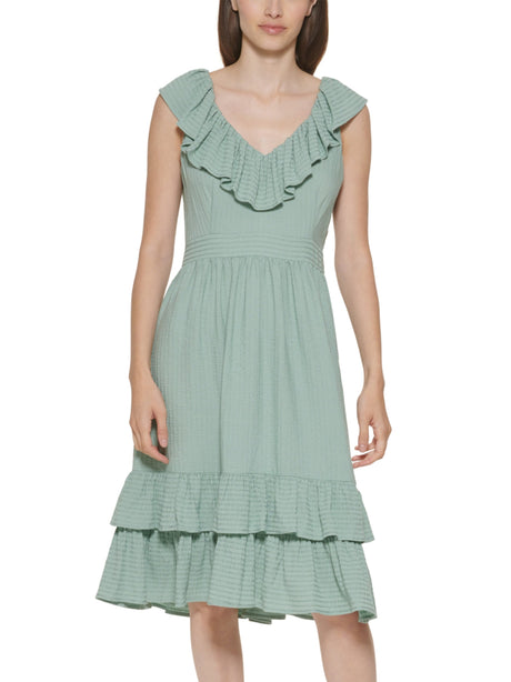 Image for Women's Ruffled Dress,Light Green