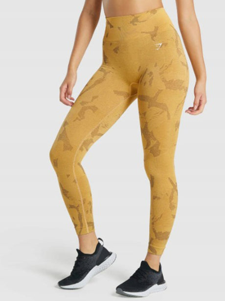 Image for Women's Camo Printed Legging,Mustard