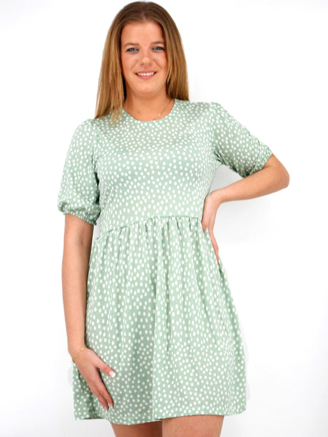 Image for Women's Polka Dots Dress,Green