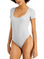 Image for Women's Square-Neck Ribbed Bodysuit,Grey