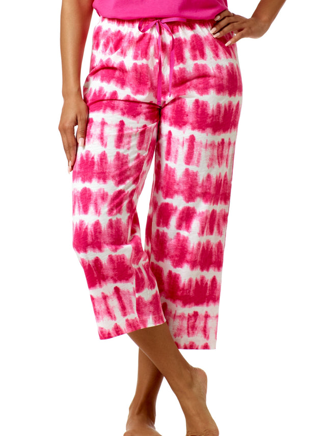 Image for Women's Tie Die Capri Pajamas Pant,Fuschia