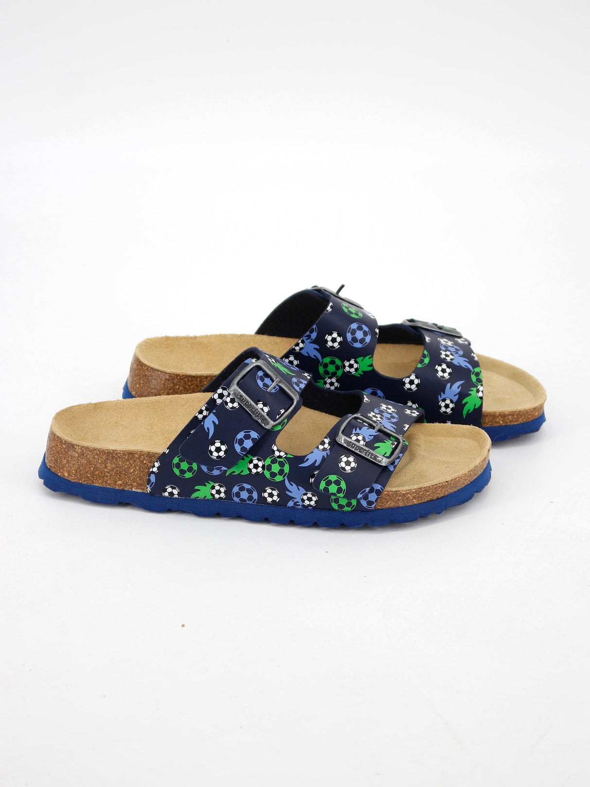 Image for Kids Boy Football-Print Slide Sandals,Navy