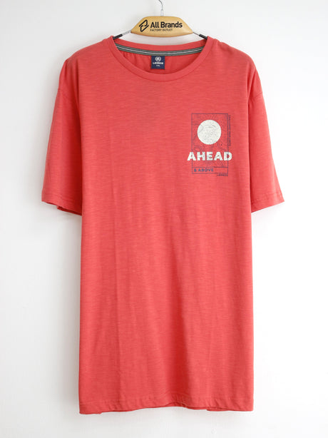 Image for Men's Graphic Printed T-Shirt,Coral