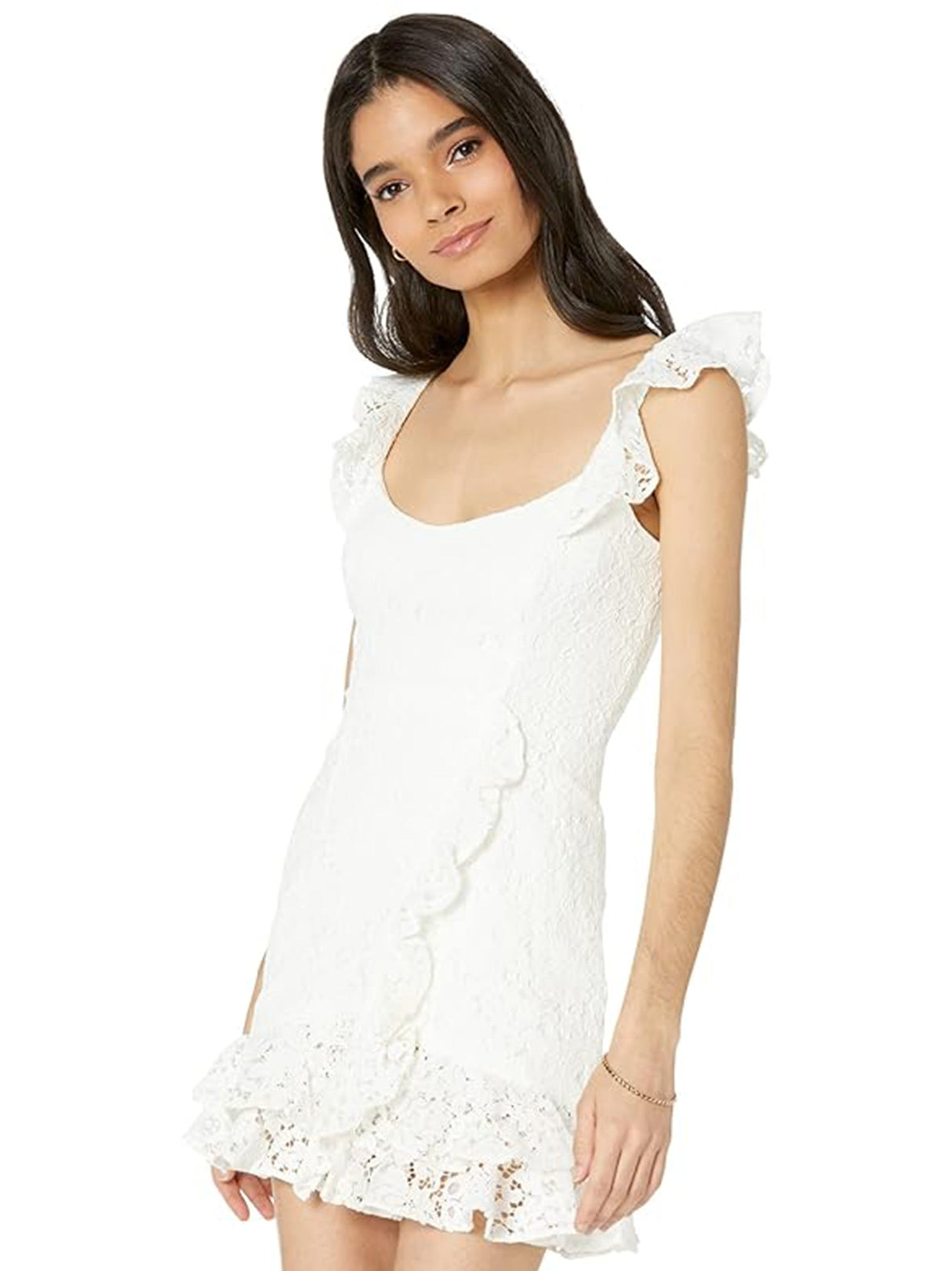 Image for Women's Floral Embroidered Dress,White