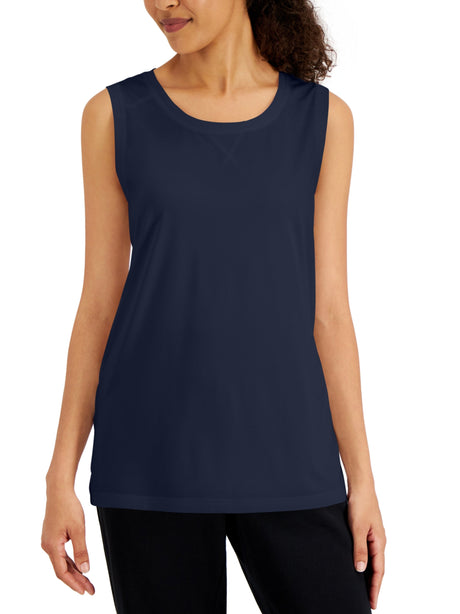 Image for Women's Plain Solid Sport Tank Top,Navy