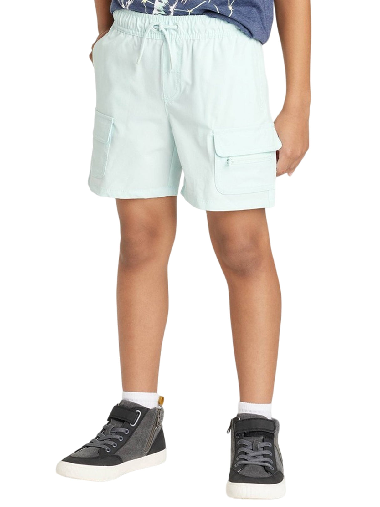 Image for Kid's Boy Plain Solid Cargo Short,Light Blue