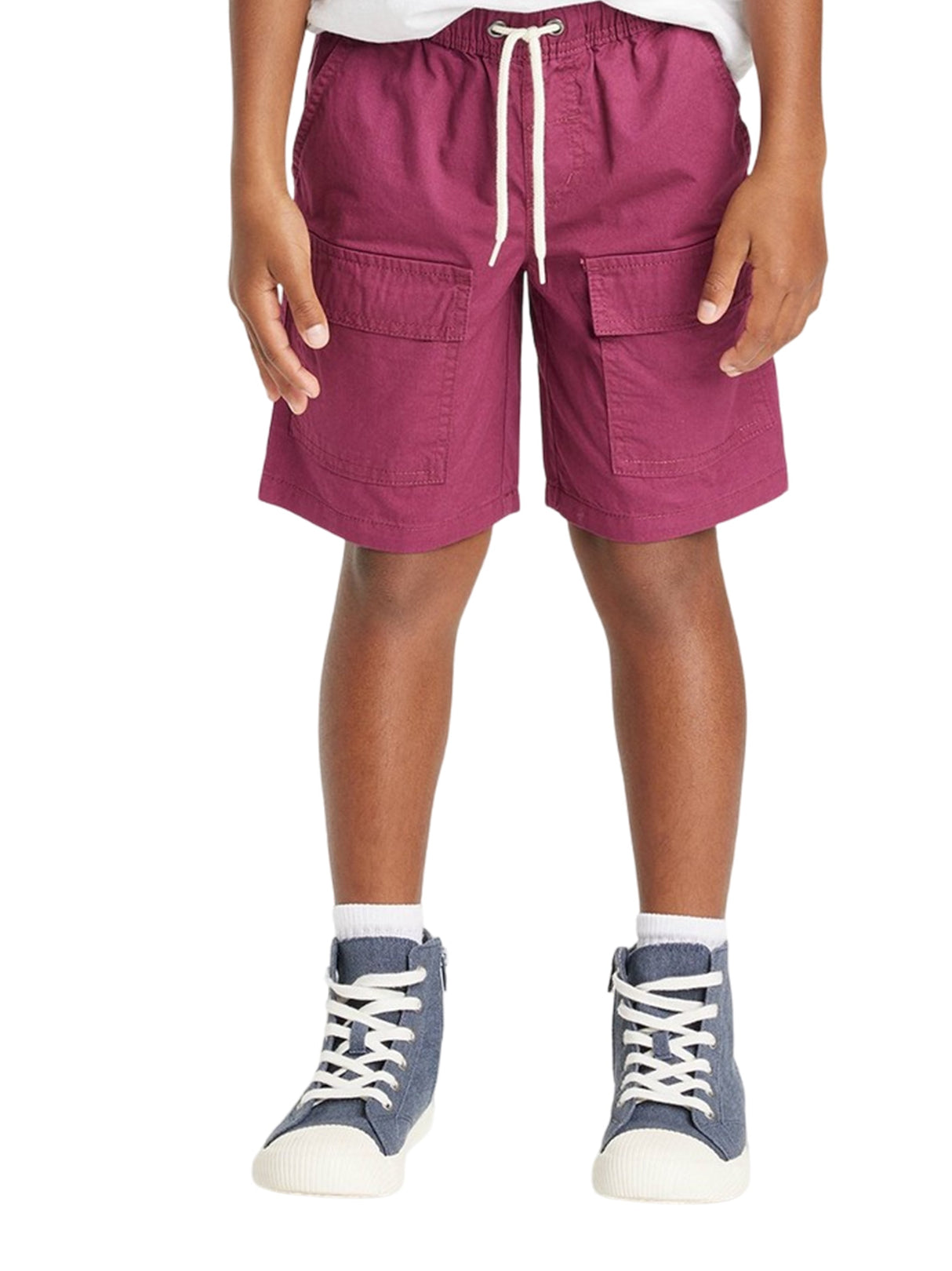 Image for Kid's Boy Plain Solid Cargo Short,Wine